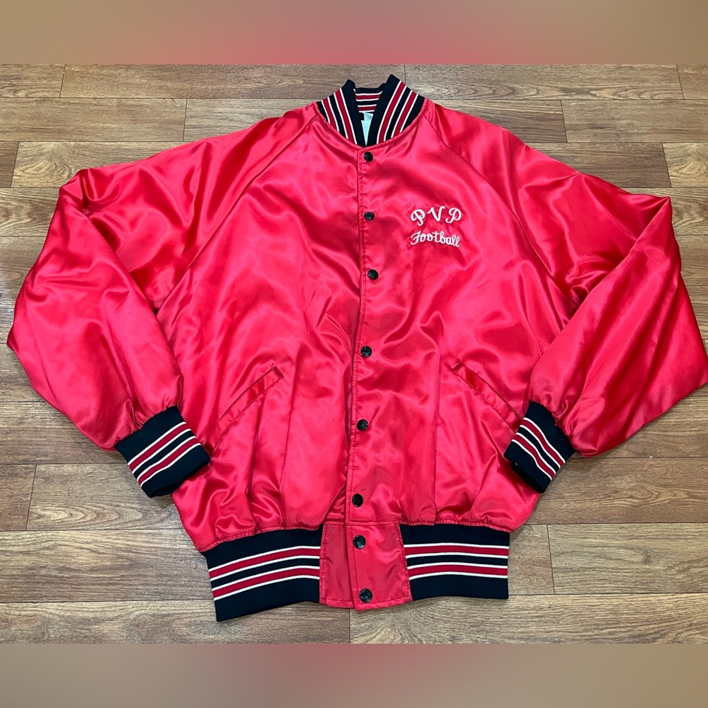 Vintage Howe Athletics Satin Bomber Jacket Mens Size XXL 70s 80s Made in USA